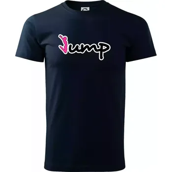 Jump - nápis a panáček - Triko extra velké (5-8XL) - 8XL ( Námořní modrá (velmi tmavá - téměř černá) )