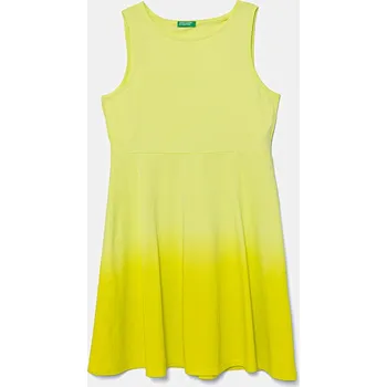 Dívčí oblečení Dětské bavlněné šaty United Colors of Benetton 3NPDCV011.G.Seasonal zelená 71X, vel. 122