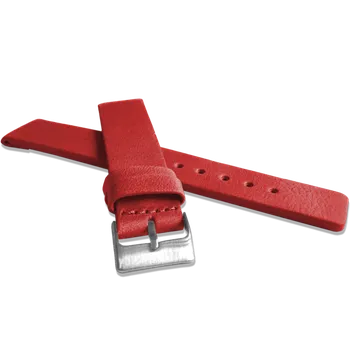 Řemínek na hodinky LAVVU Červený hladký řemínek PLAIN z luxusní kůže Top Grain - 20 LSCUR20