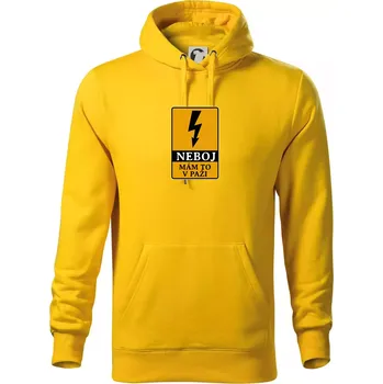 Pánská mikina Elektrikář - neboj mám to v paži - Mikina pánská Cape s kapucí - 4XL ( Žlutá )