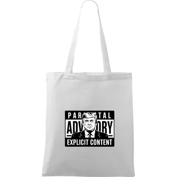 Nákupní taška Parental advisory Trump - Taška bavlněná - 42 x 38 cm ( Bílá )