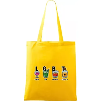 LGBT - Likér, Gin, Brandy, Tequila - Taška bavlněná - 42 x 38 cm ( Žlutá )