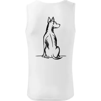 Pes kreslený zezadu - Tílko pánské Core - 2XL ( Bílá )