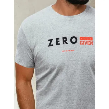 Pánské tričko Světle šedé pánské tričko s potiskem ZERO RX4744 Velikost: L