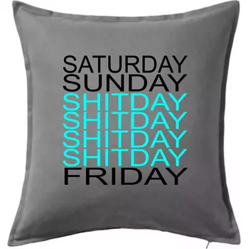 Polštář Shitday - Polštář 50x50 - 50x50 - Pouze potah ( Tmavě šedý melír )