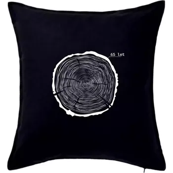 Polštář Letokruhy - 65 - Polštář 50x50 - 50x50 - Pouze potah ( Černá )