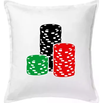 Polštář Poker žetony - Polštář 50x50 - 50x50 - Pouze potah ( Bílá )