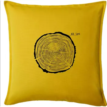 Polštář Letokruhy - 65 - Polštář 50x50 - 50x50 - Pouze potah ( Žlutá )