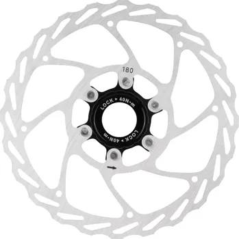 Brzda na kolo kotouč brzdový FORCE 180 mm, CENTER LOCK, stříbrný