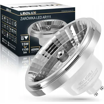 Žárovka LED žárovka AR111 15W (ekvivalent 140W) 4000K 45st patice GU10 neutrální bílá LEDLUX - nebliká