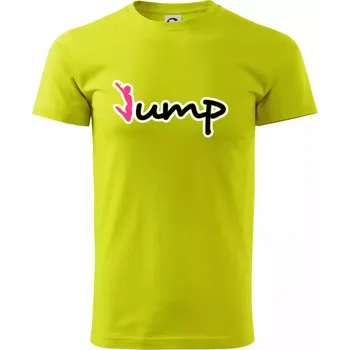 Jump - nápis a panáček - Klasické pánské triko vyšší gramáže - L ( Limetková )