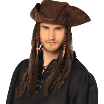 Boland Pirátský klobouk s vlasy hnědý