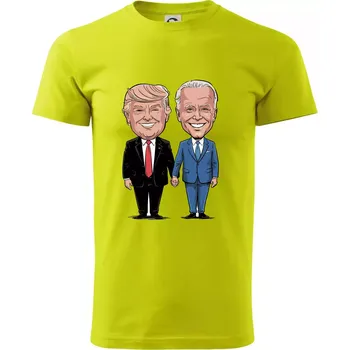 Trump a Biden - velký kamarádi - Klasické pánské triko vyšší gramáže - 2XL ( Limetková )