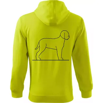 Pánská mikina Lagotto romagnolo stojící - Mikina s kapucí na zip trendy zipper - S ( Limetková )