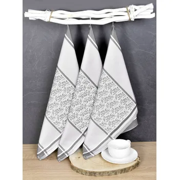 Chňapka FORBYT Utěrka kuchyňská DORO GREY, 50 x 70 cm, 3 ks, 100% egyptská bavlna