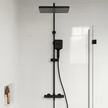 KIELLE Sprchový set VEGA s termostatem, 30x20 cm, 3 proudy, matná černá (20618004)