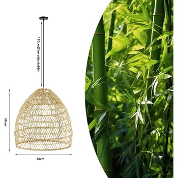 Immax BOHO DELICADO designové závěsné svítidlo, D40cm. E27, přírodní ratan