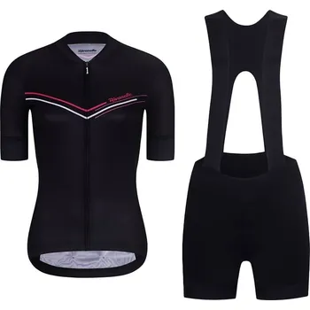 cyklistický dres RIVANELLE Cyklistický krátký dres a krátké kalhoty - LEVEL UP - černá/bílá