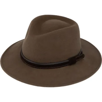 Klobouk Fiebig - Headwear since 1903 Cestovní klobouk vlněný od Fiebig - koňakový s koženou stuhou Velikost: 61 cm (XL)