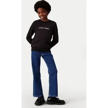 Pánské oblečení Calvin Klein Jeans Mikina Inst Logo IU0IU00680 D Černá Regular Fit 12Y