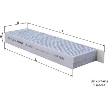 Ventilátor topení a klimatizace Filtr, vzduch v interiéru MAHLE LAK 1256/1/S
