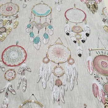 BYTEMA Dekorační látka LAPAČ SNŮ len šíře 150 cm