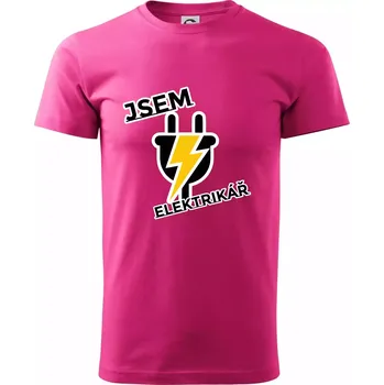Pánská móda Zásuvka - jsem elektrikář - Klasické pánské triko vyšší gramáže - L ( Purpurová )