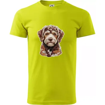 Pánská móda Lagotto romagnolo vyšívaná hlava - Klasické pánské triko vyšší gramáže - 3XL ( Limetková )
