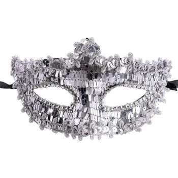 Karnevalový kostým Stříbrná škraboška s flitry