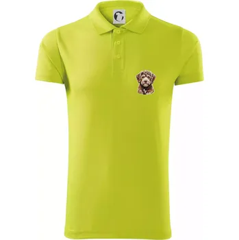 Pánská košile Lagotto romagnolo vyšívaná hlava na prsu - Polokošile Victory sportovní (dresovina) - M ( Limetková )