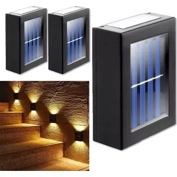 Venkovní osvětlení Sada 3ks LED solární venkovní nástěnné světlo 2x SMD LED, barva teplá bílá