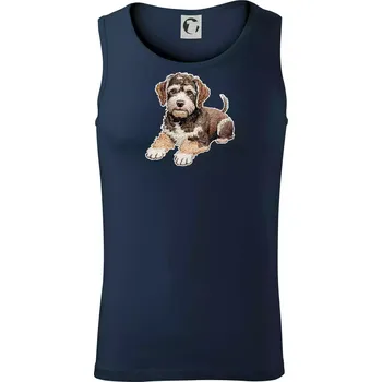 Lagotto romagnolo vyšívaný velký - Tílko pánské Core - L ( Námořní modrá (velmi tmavá - téměř černá) )