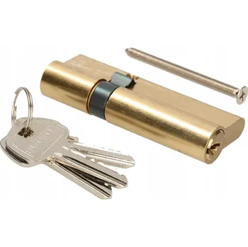 Vložka do dveří VLOŽKA ZÁMKU DVEŘÍ CYLINDRICKÁ MOSAZNÁ 40/45 + 3 KLÍČE