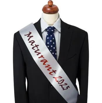 Party dekorace Maturitní šerpa bílá - saténová