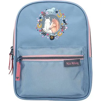 Dětský batoh Batůžek Miss Melody, výšivka dvou koníků, modrý