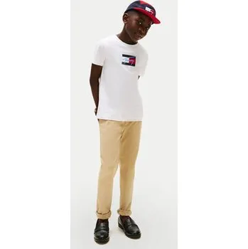 Pánské oblečení Tommy Hilfiger T-Shirt Script Flag KB0KB09725 Bílá Regular Fit 16Y