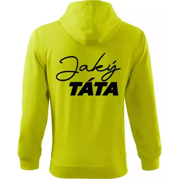 Pánská mikina Jaký táta - taková dcera psací - Mikina s kapucí na zip trendy zipper - L ( Limetková )
