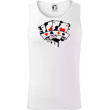 Poker splash 4 karty - Tílko pánské Core - 2XL ( Bílá )