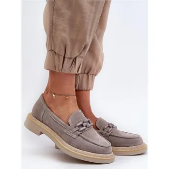 Dámské mokasíny Dámské semišové mokasíny s ozdobným prvkem - Step in style, 40 i240_197809_2:40