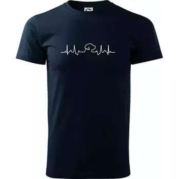 Pánské tričko Labrador EKG - Triko extra velké (5-8XL) - 8XL ( Námořní modrá (velmi tmavá - téměř černá) )