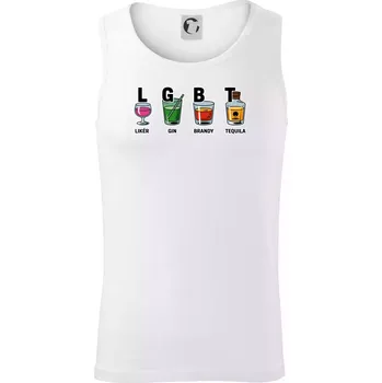 Pánské termoprádlo LGBT - Likér, Gin, Brandy, Tequila - Tílko pánské Core - 2XL ( Bílá )