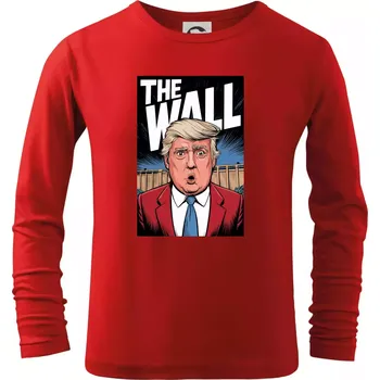 Chlapecké oblečení The wall Trump - Triko dětské Long Sleeve - 158 cm/12 let ( Červená )