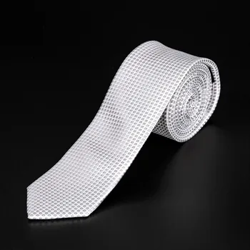 Kravata pánská AMJ úzká vzorovaná KI1099, světle šedá