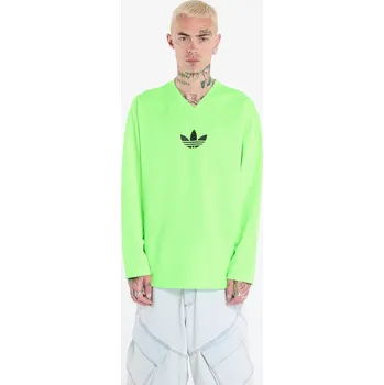 Pánské tričko Tričko adidas Adicolor Mesh Long Sleeve Tee Signal Green/ Black L
