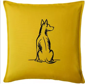 Polštář Pes kreslený zezadu - Polštář 50x50 - 50x50 - Pouze potah ( Žlutá )