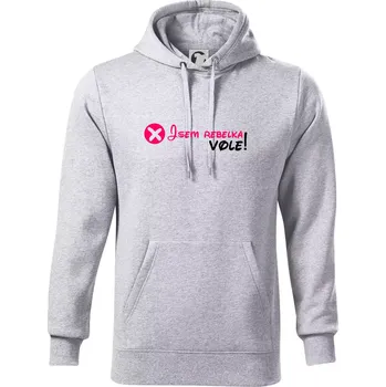 Pánská mikina Jsem rebelka! Vole! - Mikina pánská Cape s kapucí - S ( Světlešedý Melír )