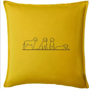 Polštář Lagotto romagnolo postavy linka - Polštář 50x50 - 50x50 - Pouze potah ( Žlutá )