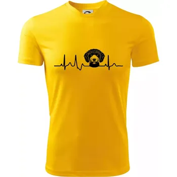 Chlapecké tričko Lagotto romagnolo hlava EKG - Dětské triko sportovní (dresovina) - 134 cm/8 let ( Žlutá )