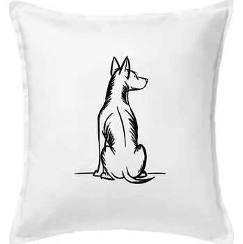 Polštář Pes kreslený zezadu - Polštář 50x50 - 50x50 - Pouze potah ( Bílá )