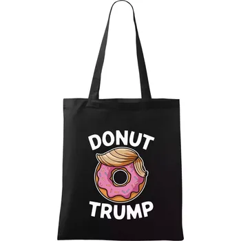Nákupní taška Donut Trump - Taška bavlněná - 42 x 38 cm ( Černá )